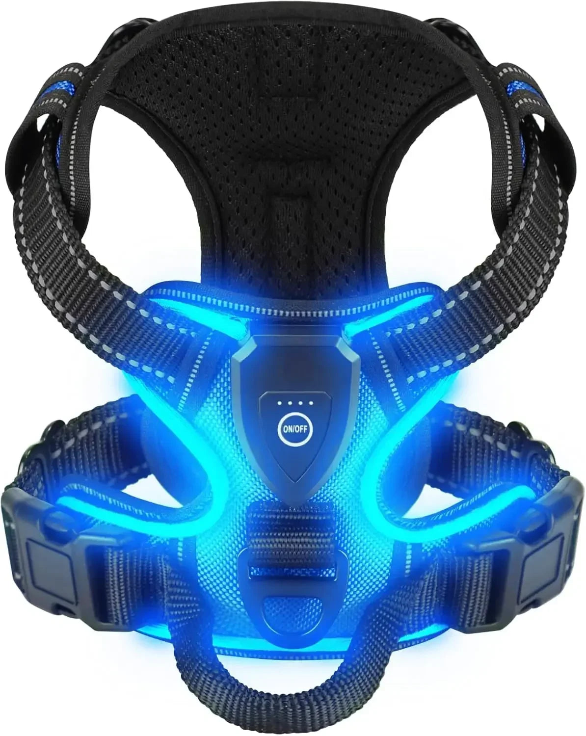 Harnais chien lumineux LED rechargeable – Gilet anti-traction haute visibilité
