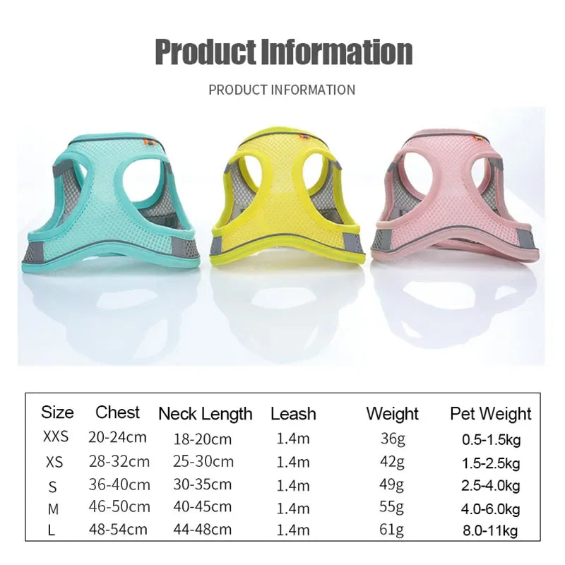 Harnais pour chien réfléchissant réglable respirant – Gilet confortable en nylon
