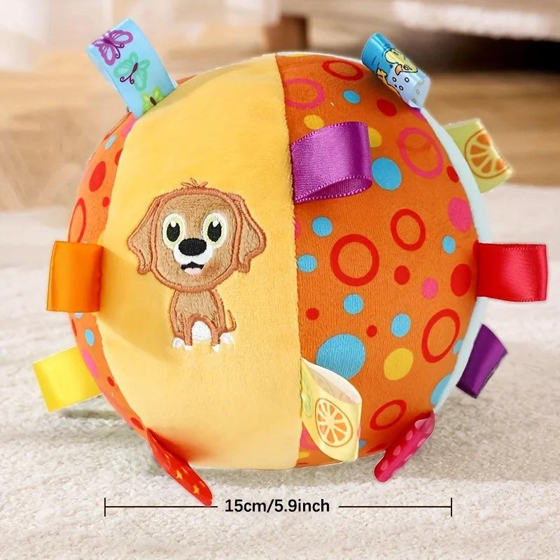 Balle en Peluche pour Chien avec Clochette – Jouet Interactif à Mâcher & Nettoyage des Dents